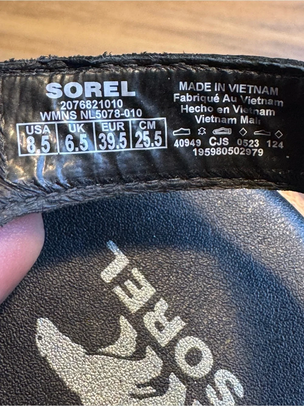 Sorel Black Faux Leather Two-Strap Velcro Ankle Sandals